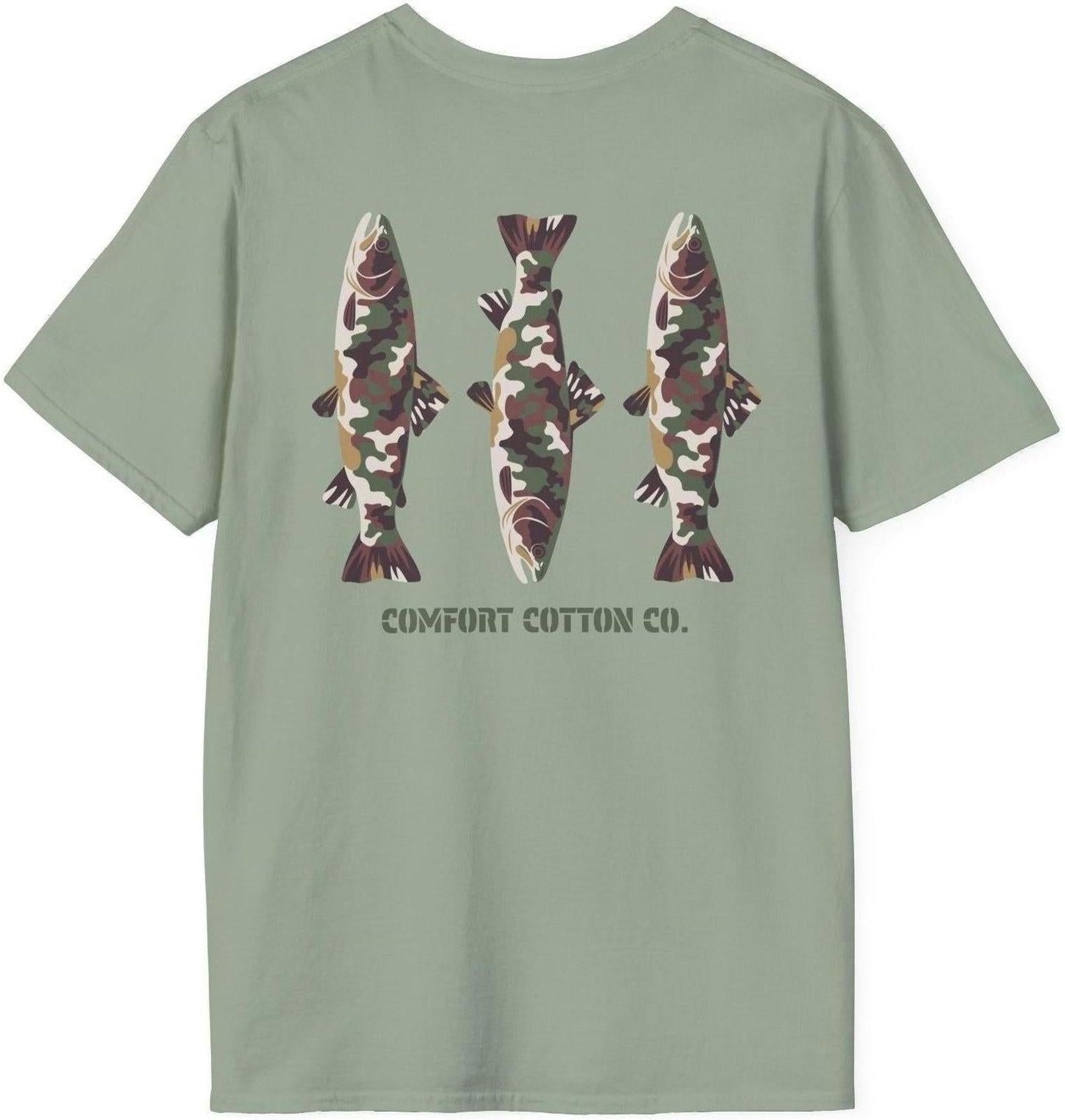Camo Trout Premium Tee-Comfort Cotton