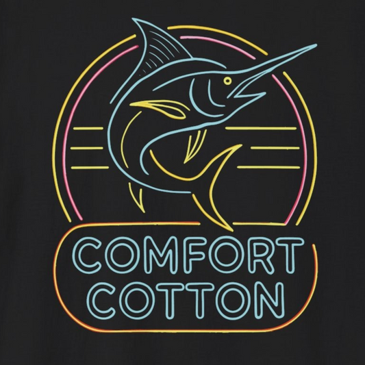 Neon Marlin Premium Tee-Comfort Cotton